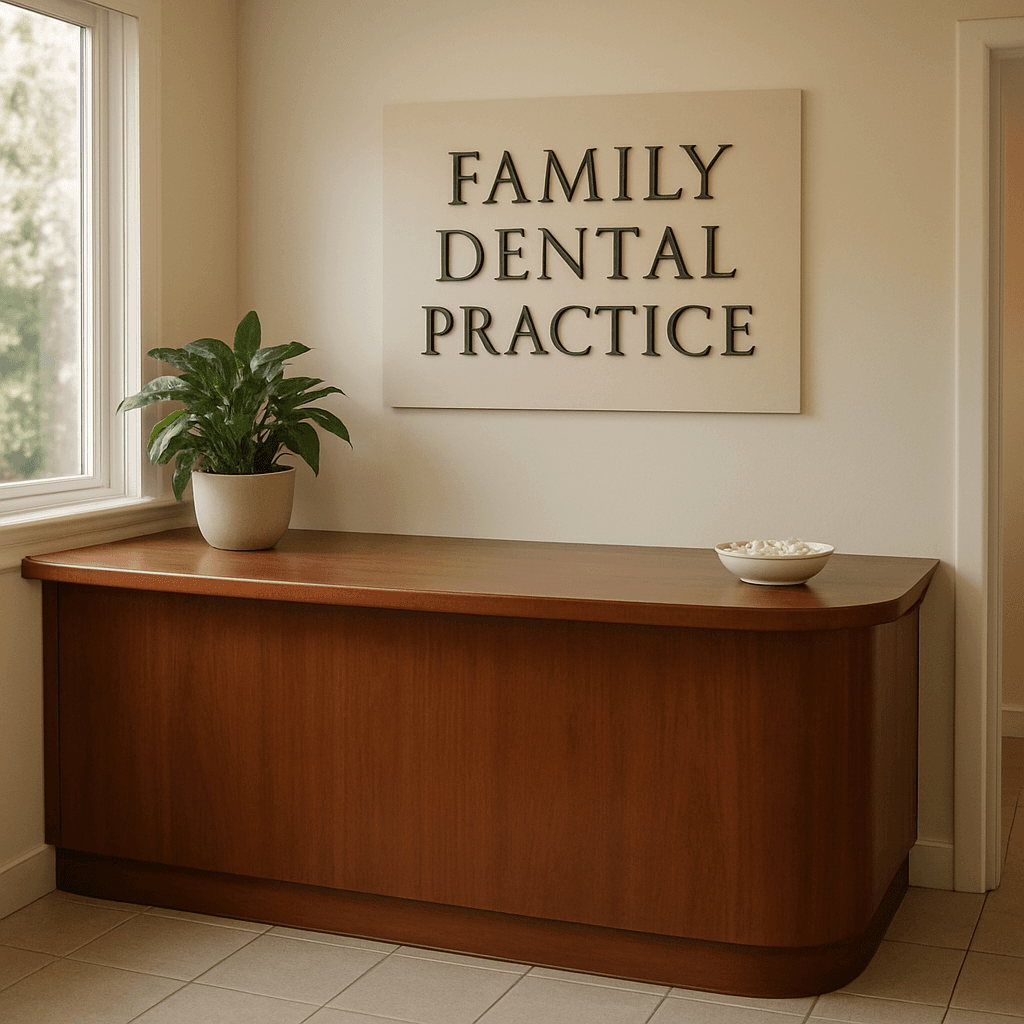 A family-friendly general dental practice reception
