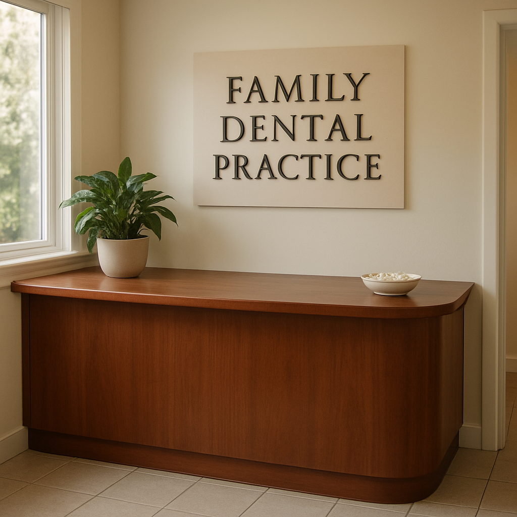 A family-friendly general dental practice reception